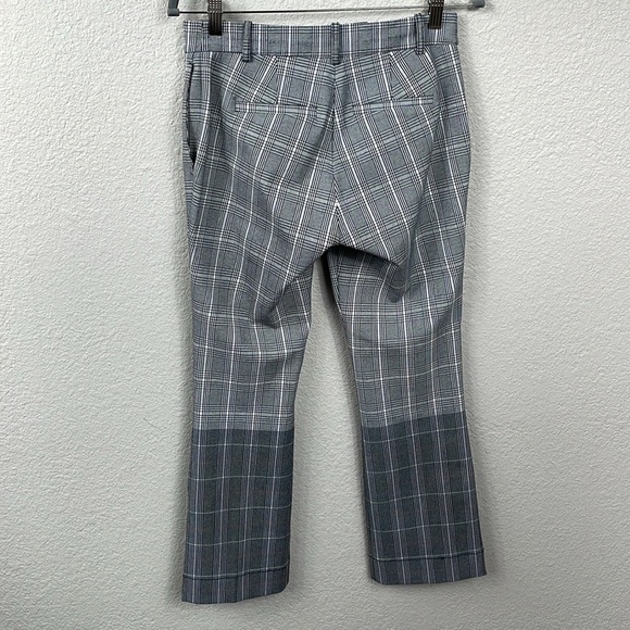 Derek Lam 10 Crosby Plaid Trouser Pants Crop Ankle 2 Tone Button Hem Sz 2 - Picture 5 of 14